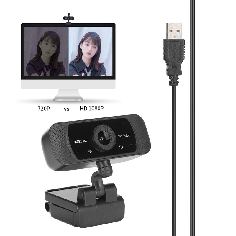 Computer Camera Webcam with Microphone for Video Conference Teacher Live