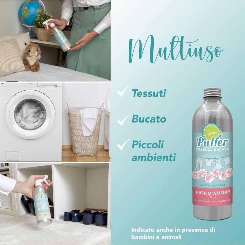 Green Puffer ESSENZA BUCATO FIOR D'AMORE for laundry and small