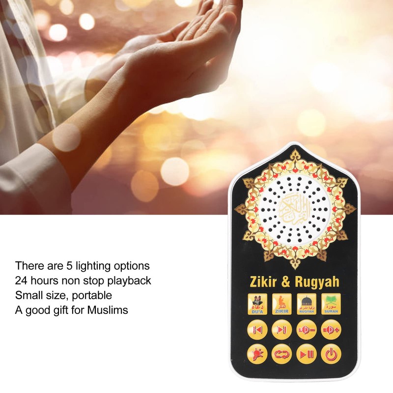 Quran Audio Player with 140 Scriptures, Night Light Islamic Hymn