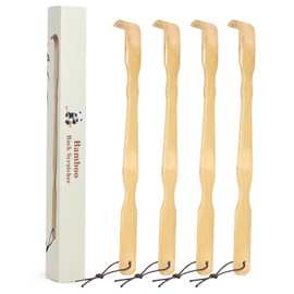 YIMICOO Wooden Bamboo Back Scratcher, 17 Inch Long Handle Back Scratchers for Adults Men Women, with Beautiful Gift Packaging (4 Pack)