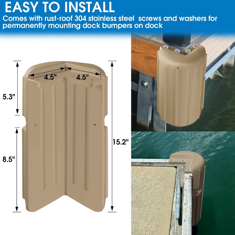 JYINCPED Dock Corner Bumpers Marine Fender,Boat Dock Bumpers Corner Fenders