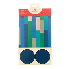 UK Greetings Birthday Wrapping - Gift Wrap for Him - Sheet for Him - Birthday Gift Wrap - 2 Sheets and 2 Labels, Multi-Colour