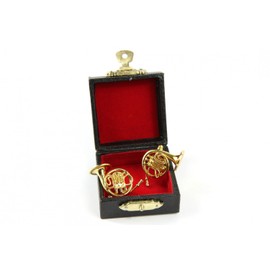Miniblings Horn Waldhorn Instrument Hornist Manschettenknöpfe - Handmade I Manschettenknopf Cufflinks Hemdknöpfe I schöne Holzbox inklusive - Horn Waldhorn Instrument Hornist