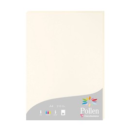 Clairefontaine 56010C - Case of 25 Sheets - A4 Format (21x29.7cm) - 210g/m² - Natural White Color - Invitation Paper for Events and Correspondence - Pollen Range - Premium Paper