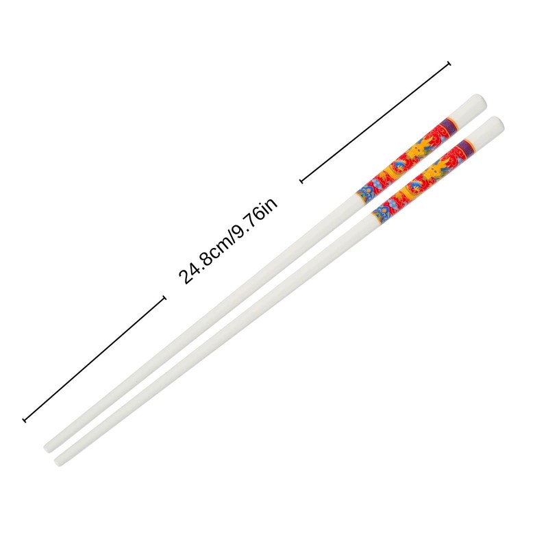"Halten lenbenslang" Ceramic Chopsticks (10 Pairs) - Red Dragon Design