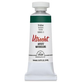 Utrecht Artists' Watercolor Paint - Viridian, 14 ml tube