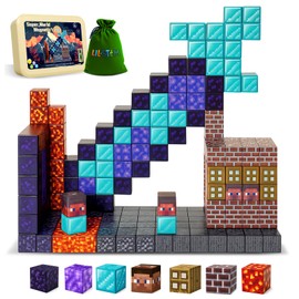 ROHSCE Magnetic Blocks 160PCS - Sword Theme Construction Cubes, STEM Preschool kit, Safe ABS no-Odor, CPC ASTM Certified, Travel-Ready Ages 3–12, Perfect for Birthday