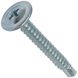 AERZETIX - C44742 - Set of 100 self-drilling self-drilling screws Ø4.2x32 mm with large lens head - with PH cross slot - made of galvanised steel - fixing sheet metal gutters - colour silver