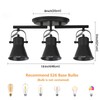 KEESFU 3-Light Track Lighting Kit,Black Semi Flush Mount Ceiling Light