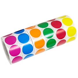 Haobase 3000 Pcs 1Inch Round Color Coding Circle Dot Labels Colored Dot Stickers on 6 Rolls