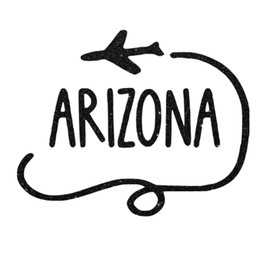Arizona Iron On Shirt Decal, Vacation Travel Apparel Heat Transfer, DIY Craft, HTV Graphic State Novelty Quote Vinyl Patch, Pick Size Color, Iron-On Most Items (Black Glitter)