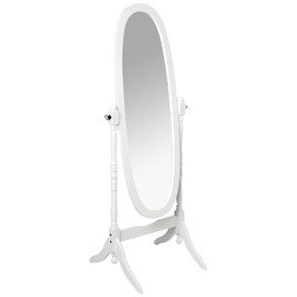 ORE Floor Mount International Cheval Standing Mirror, 59.5" Height, White Finish