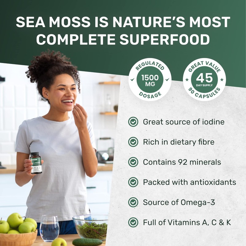 MarineOrganics Organic Sea Moss Capsules - 90 Irish Sea Moss