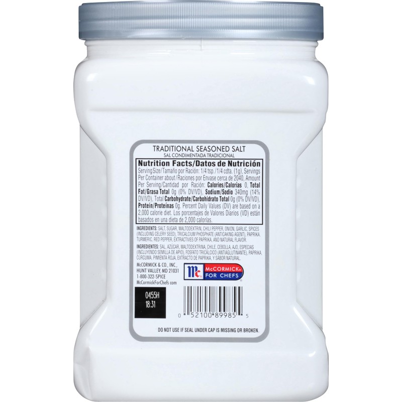 McCormick Culinary Traditional Seasoned Salt, 4.5 lb - One 4.5