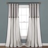 Lush Decor, Gray/White Linen Button Window Curtain Single Panel, 95"