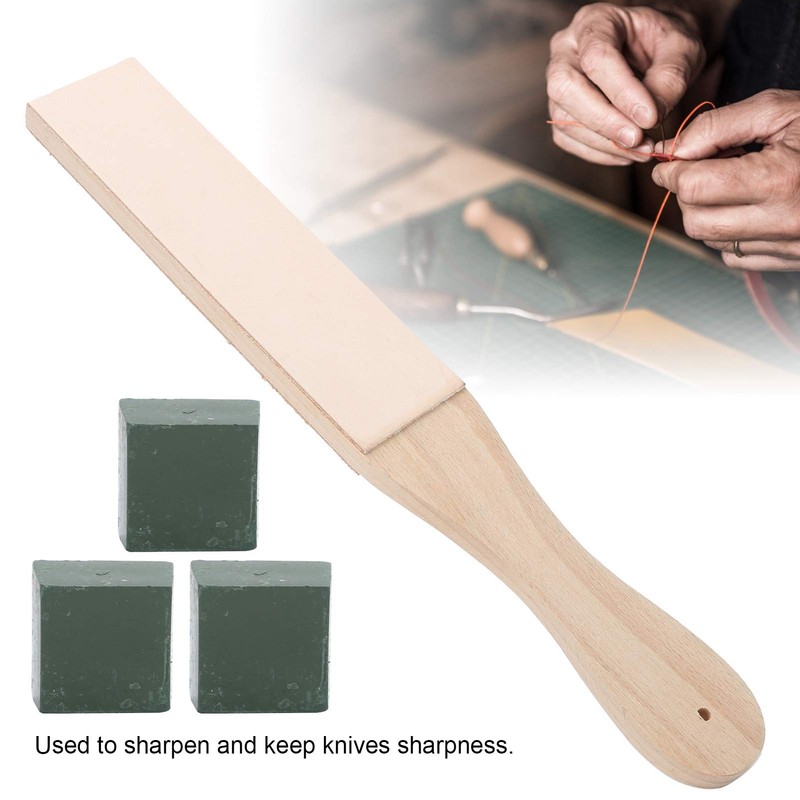 Leather Strop, Leather Paddle Strop, Polishing Tool for Beginners and