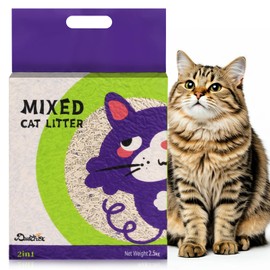 Dustnix Mixed Cat Litter Fast Clumping,Flushable,Ultra Absorbent, 100% Natural Ingredients Litter,Water Dissolvable,Really Dust-Free,Low Tracking Bentonite Tofu Litter(Original, 16.5 Pounds)