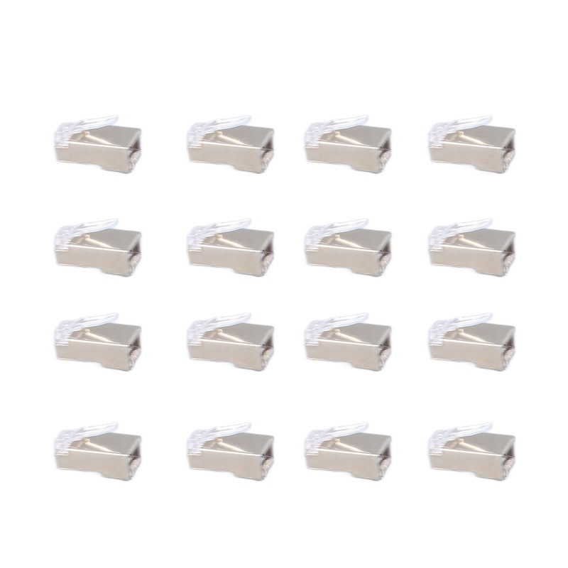 100Pcs CAT6 RJ45 Metal Shielded Connector Safe Reliable Net Shielded