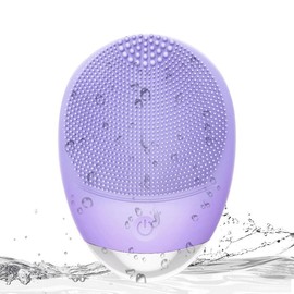 7000 Times/min High Frequency Vibration Silicone Facial Cleanser Brush USB Charge Electric Waterproof Silicone Facial Cleansing Device Thanksgiving Gift Christmas Gift For Men And Women - Color: Purple