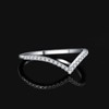 JewelryPalace V Shape Round Cut Cubic Zirconia Wedding Band for