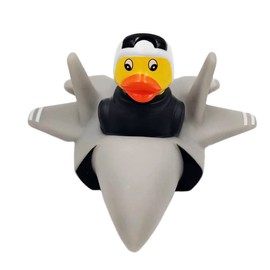 Nuwani 5" L Air Force Rubber Duck That Float Upright Mighty US Air Force Modern F35 Special Rubber Ducky Birthday Baby Shower Party US Patriotic Themed General Gift Bathtub Bath Toy