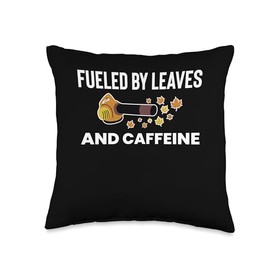 Fueled By Leaves And Caffeine Leaf Blower Throw Pillow