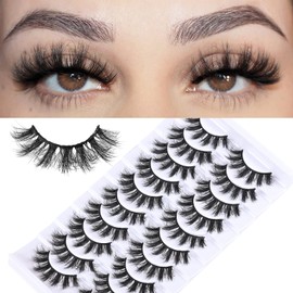 FARRED Natural Eyelashes Short False Lashes Wispy Mink Eye Lash Fluffy Eyelash Natural Look 10 Pairs Fake Lashes Pack Volume Lash Strips Pestañas that Looks Like Volume Extension (Z13|9-16MM)