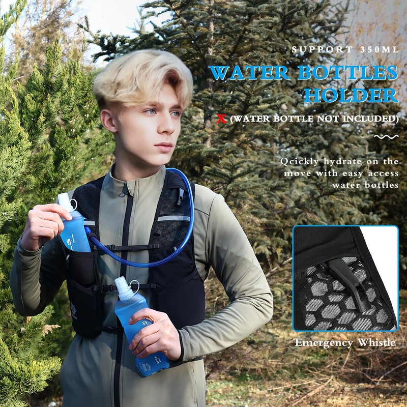 Running Vest Women Men Lightweight Running Backpack with Water Bottle