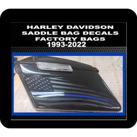 Cbcdecals - American Flag Thin Blue Line Police Saddle Bag Side Decals Custom Made to fit 1993-2023 Model Harley Davidson Touring Bikes
