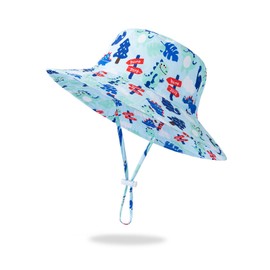 BIKINX Baby Sun Hat Toddler Bucket Hat Wide Brim Kids Beach Hats UPF 50+ Sun Protective for Boys Girls