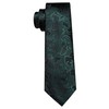 Barry.Wang Black green Tie for Men Silk Woven Paisley Necktie