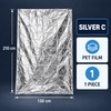 2-Pack PET Emergency Thermal Blankets, Reflective Survival Covers for Camping,
