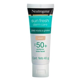 Neutrogena protector solar facial tono claro sun fresh derm care niacinamida FPS50+ 40g