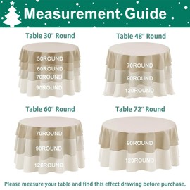 Hiasan Christmas Red Round Tablecloth 60 Inch - Waterproof Stain Resistant Spillproof Polyester Fabric Table Cloth for Dining Room Kitchen Party