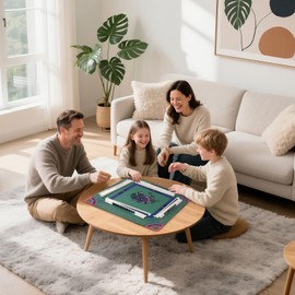 American Mahjong Game Set, 166 Tiles 1.18''(30mm) Premium Transparent Blue Line Pattern ABS Plastic Material Tiles, 2 Dices and One Blue Stroge Case, Mahjong Tile Set (Ma Jong, Mah Jongg, Majiang)