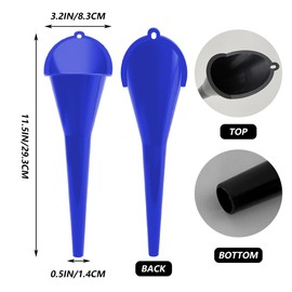 HQRNYP Oil Funnels, Funnels for Automotive Use, Automotive Multi-Function Plastic Fuel Funnel with Long Neck, Car Accessories Wide Mouth Oil Change Tools Fit for Lubricants Fuel Kerosene (Blue, 2PCS)