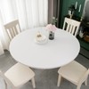 Round Vinyl Fitted Tablecloth with Flannel Backing Elastic Table Cloth