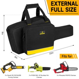 Mini Chainsaw Case Compatible with DEWALT 20V MAX Pruning 8-inch (DCCS623B),Waterproof Chainsaw Storage Bag Fits for BITOON & RYOBI Brushless 6In 8In Cordless Power Chainsaw&Accessories (Bag Only)