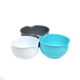 3 Piece Mixing Bowl Set Kitchen Non Slip Baking Serving Bowls Food Preparation Kit Three Sizes Dishwasher Safe 2.5L, 2L, 1.5L