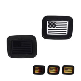 Tonsya For 2003 2004 2005 2006 2007 2008 2009 Hummer H2 Front Corner Turn Signal Parking Lights & Daytime running lamps flag Style Smoked Lens Amber & White 15060530 15060529