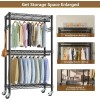 Heavy Duty Wardrobe Rack Storage Shelves Adjustable Rolling Closet Organizer