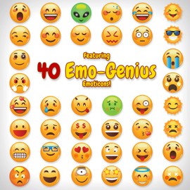 Emoticon Stickers for Kids - 2" Circles Shiny Silver - Smile Stickers for School and Home, Rewards, Parties, and More. Made in The USA by Kenco (6)