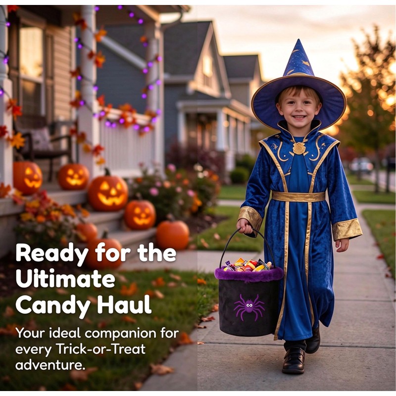 Halloween Trick or Treat Basket, Black