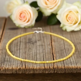 Unbranded Natural Citrine Tiny 2mm Beads Yellow Crystal Healing Necklace Gift for Women