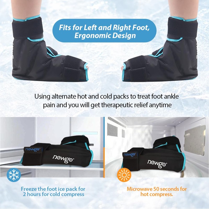 NEWGO Ice Pack Foot Ankle Ice Pack Wrap for Plantar