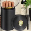 Scotte Cigar humidor case/jar,Leather Cedar Wood Cigar Canister Portable for