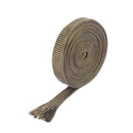 A ABSOPRO Fiberglass Heat Wire Shield Sleeve Heat High Temp Shield Adjustable Heat Shield 10ft 10mm 3/8" Titanium Tone for Car Wire Protection Item Replacement