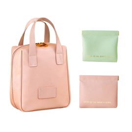 1 Cosmetic Bag and 2 Lipstick Pockets, Portable Cosmetic Bag, Travel Storage Bag, Toiletry Bag, Cute Storage Bag