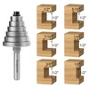 Exqutoo 1/4 Inch Shank Rabbet Router Bit Set with 6