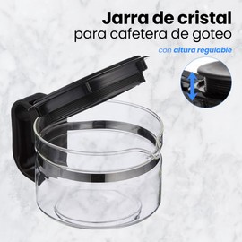 Anakel Home Universal Drip Coffee Jug - Fits American or Electric Coffee Maker, 800 ml, Glass, Drip Lid, Height Adjustable 10.5-13 cm